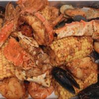 Cajun Super Special #1 · 1 pcs king crab ,1pcs lobster tail ,18 pc shrimps (head off)  10pcs green muscles ,10pcs cla...
