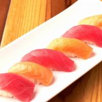 Salmon & Tuna Nigiri · 6 pieces.