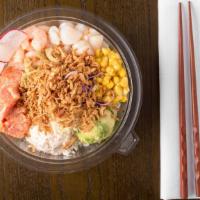 Poke Bowl (Large) · 3 proteins and 4 toppings