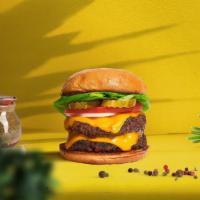 Double Cheese Burger · Two fine ground brisket, short rib, and angus chuck mix smashed patties, american cheese and...