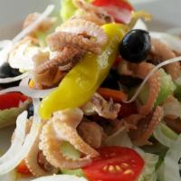 Squid Salad · Deliciously tender, squid made with scallions, chili peppers and wood ear mushrooms. Marinat...