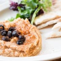 Hummus · Chickpea, tahini, olive oil and traditional spices.