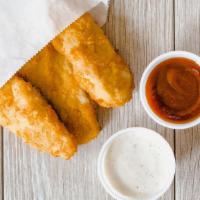 Chicken Strips · Three chicken strips with choice of dipping sauce.