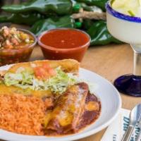 Combo #1 · Taco, Cheese Enchilada, Rice and Beans