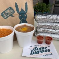 Burro Bag · 4 Burros of your choice with a pint of rice and beans!