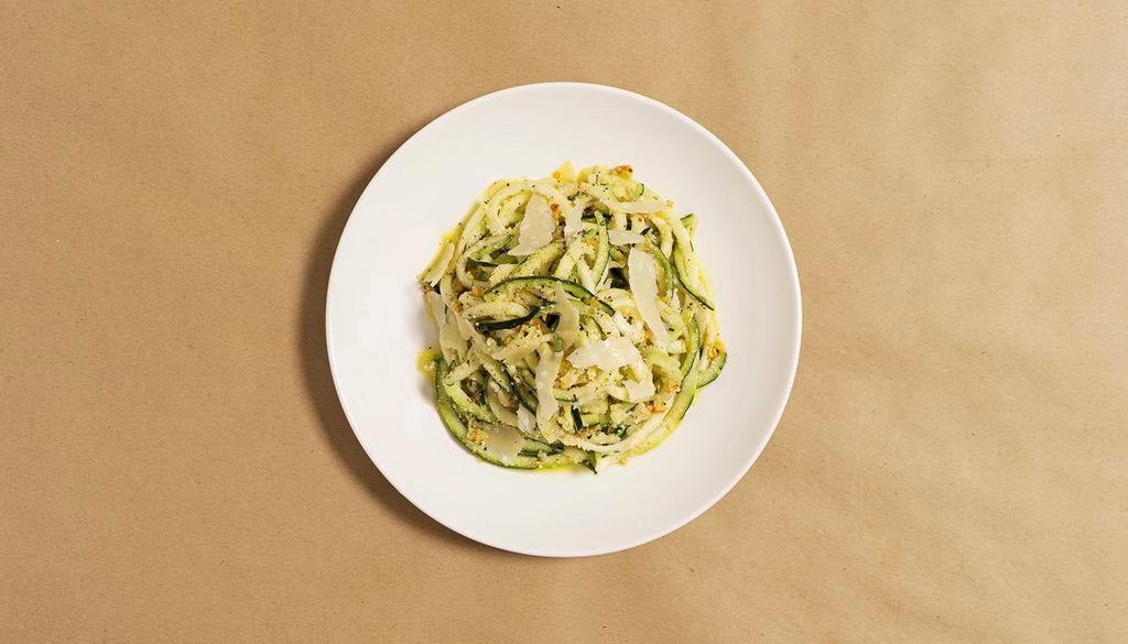 Garlic Butter Parmesan Zoodles · Zucchini noodles with garlic, butter, and fresh Parmesan cheese.