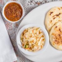 Pupusas (1) · Comes with its sauce and salad