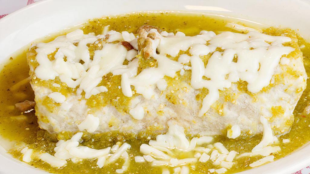 Chile Verde Burrito · Smothered in green Chile sauce.