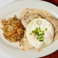Biscuit & Gravy · Homemade buttermilk biscuits smothered in our savory country style gravy. served with 2 eggs...