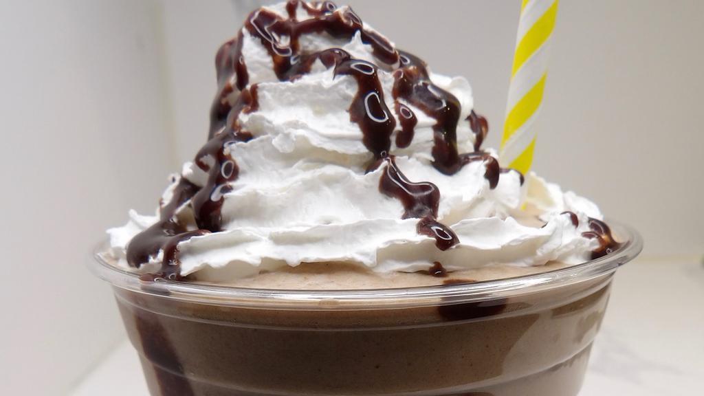 Frozen Mocha · Frozen Mocha, whip cream, chocolate syrup