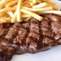 New York Steak & Frites (Gf) · 10 oz. choice charbroiled steak served with our shoestring fries