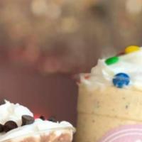 Cookie Dough Shake · Cookie dough flavor paired with ice cream of choice.  Topped with whipped cream and toppings...