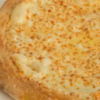 White Pizza · Secret garlic sauce and lots of mozzarella cheese.