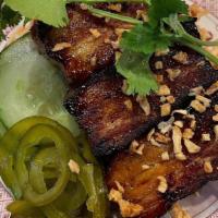 Glazed Pork Belly Satay · Hoisin, citrus slaw, pickled jalapeños.