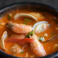 Seafood Tofu Soup · Gluten-free. Served with rice and side dishes.