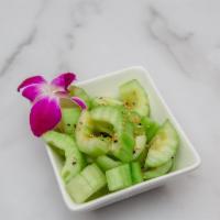 Cucumber Salad · Cucumber marinated in sweet vinegar.