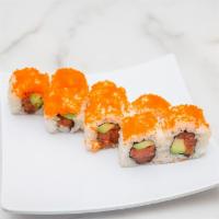 Spicy Tuna Roll · Spicy. Minced tuna mixed with sriracha and sesame oil, avocado, and topped with masago.