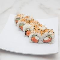 Philadelphia Roll · Smoke salmon, cream cheese, cucumber and topped with sesame  seeds.