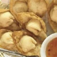 Crab Wonton (Kiew Poo) · Crispy wontons stuffed with crab and cream cheese,. served with house-made plum sauce