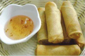 Crispy Vegetarian Spring Roll · Deep-fried chopped veggies in egg wrapper, served. with house-made plum sauce