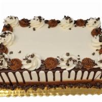 Marble Truffle Sheet Cake · Cake is decorated as shown, made with white and chocolate cake and iced with white and choco...