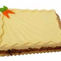 Carrot Sheet Cake · Cake is decorated as shown and made with a delicious carrot cake and iced with Cream Cheese ...