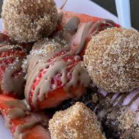 Small Triple Gourmet Combo · The combination of mini paleta, mini churros, and mini donuts with chocolate, toppings, and ...