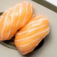 Salmon Nigiri · Raw fish.