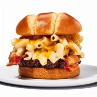 Bacon Mac & Cheese Burger · Savor comfort food at its finest with crispy bacon, creamy macaroni and cheese on one 1/4 lb...