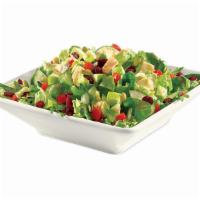 Apple Harvest Chicken Salad · Honey-dijon grilled chicken salad, apples, dried cranberries, cucumbers, tomatoes, pumpkin s...