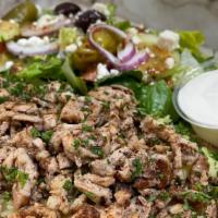 Chicken Shawarma Plate · Thinly sliced marinated boneless chicken mixed with our special spices - served with salad r...