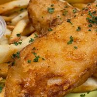 Fish N Chips · Marinated tilapia lightly breaded & fried - served with fries