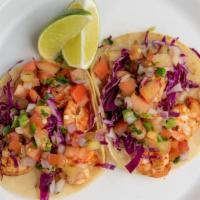 Shrimp Street Taco · Comes with cabbage and pico.