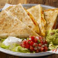 Buffalo Chicken Quesadilla · A go-to that never dissappoints. Hooters style. Buffalo chicken with your choice of wing sau...
