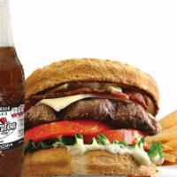 Combo #8 Sourdough Bacon Burger · Combo includes Favoritos® Soft Drink & Homemade Fries