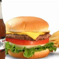 Combo #1 Cheeseburger · Combo includes Favoritos® Soft Drink & Homemade Fries