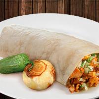 Single Burrito · Thirteen inches flour tortilla filled with rice and beans, your choice of meat, onions, cila...