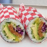 Buddha'S Delight Sushi Burrito · Cooked protein. Fit for a vegetarian, packed for a soldier. (Vegan option available).Tamago ...