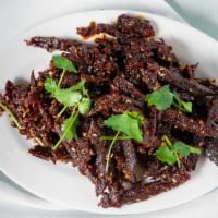 Spicy Chili Beef, Sichuan Style · 麻辣牛肉干 Spicy.