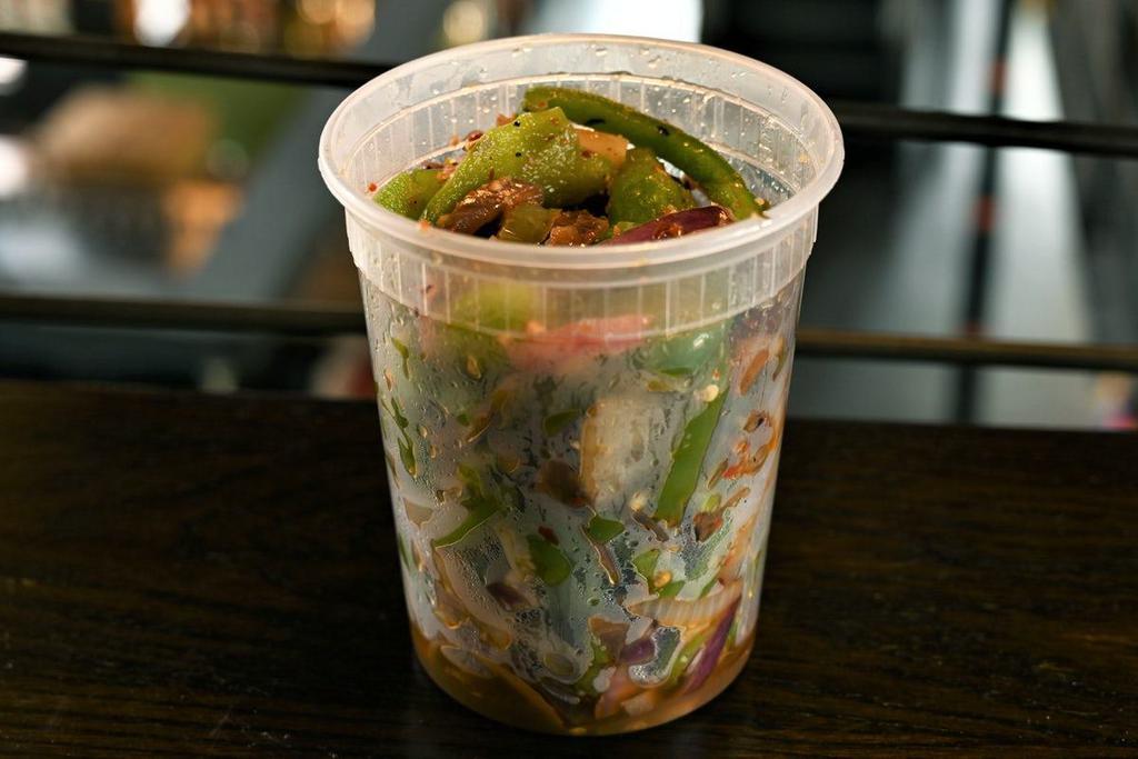 Fajita Veggies (Quart) · Green bell peppers, red onions and sautéed with garlic