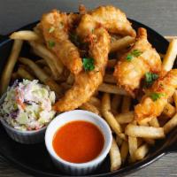 Homemade Chicken Tenders · Made fresh to order with tempura battered, all natural chicken & a heap of fries. Choose ran...