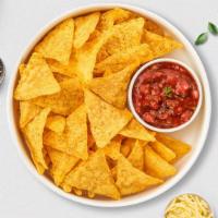 So Salsa & Chips · Warm up with toasty tortilla chips served with a side of tangy salsa.