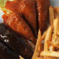 Ribs & 3 Wings Combo · BBQ Ribs, 3 Wings and Fries