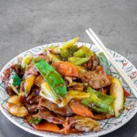 Twice Cooked Pork  回锅肉 · Spicy. Large. Hot and spicy.