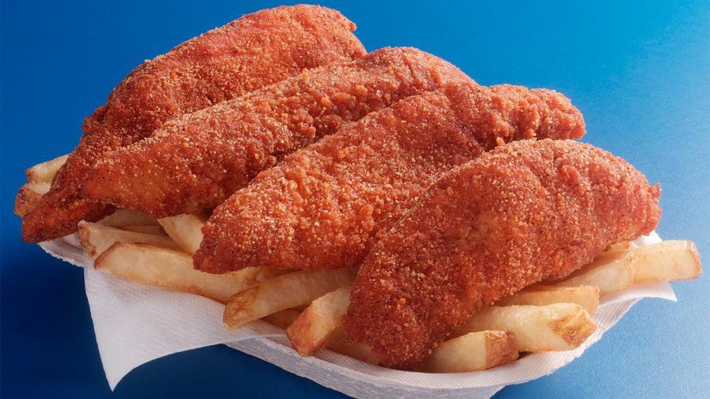 4 Piece Cajun Fish 'N Chips · Alaska True cod breaded in our Cajun seasoning served with French fries.