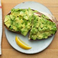Avocado · smashed avocado, dairy or vegan butter, sea salt.
can be made gluten free by request