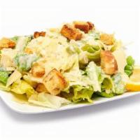 Caesar · Romaine Lettuce, Parmesan Cheese, Croutons, tossed in Caesar dressing.