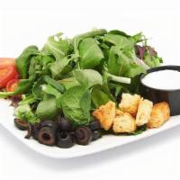 House · Mixed Greens, Cherry Tomato, Red Onions, Olives, Croutons, choice of dressing.