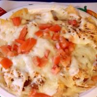 Senor Villa Nachos · Tortillas chips, beans, topped with melted cheese, your choice of meat (chicken, ground beef...