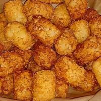Basket Of Tater Tots · Deep fried basket of crisp seasoned tater tots.  With your choice of dipping sauce.